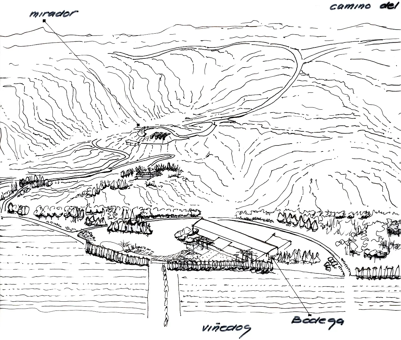 A drawing of the area where the water is flowing.