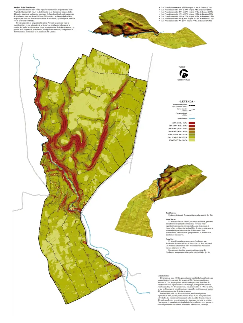 A map of the various areas in which land is used.
