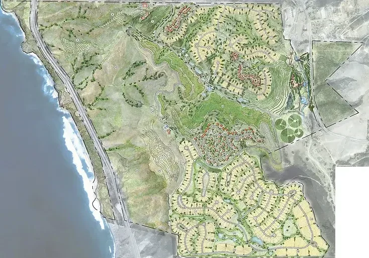 A map of the area in which there is water.